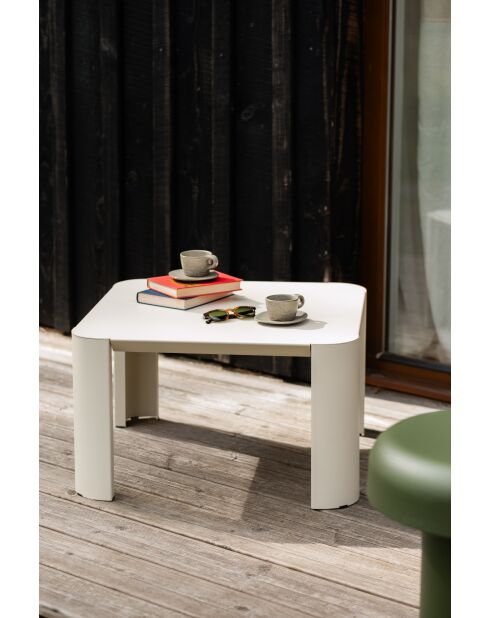Table basse d'extérieur Fli carré beige - 38x65x65 cm
