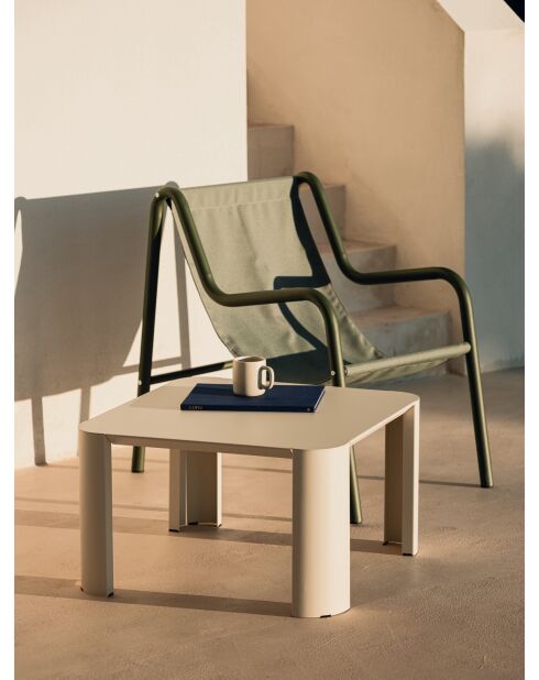 Table basse d'extérieur Fli carré beige - 38x65x65 cm