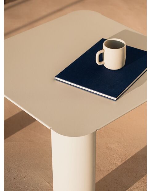 Table basse d'extérieur Fli carré beige - 38x65x65 cm