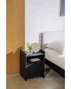 Mesita de noche Toopt de melamina roble negro - 55x40x35 cm
