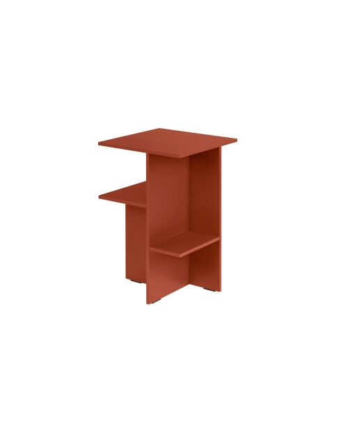 Atik Nachttisch aus Melamin, Terrakotta, Rot, 56,5 x 36 x 36 cm