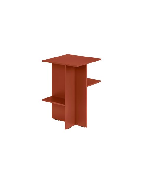Atik Nachttisch aus Melamin, Terrakotta, Rot, 56,5 x 36 x 36 cm