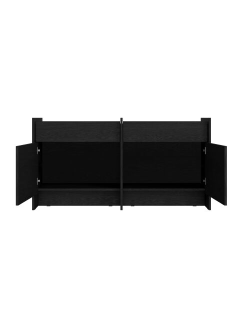 Buffet en mélamine Hido chêne noir - 76x146x51 cm
