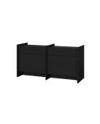 Buffet en mélamine Hido chêne noir - 76x146x51 cm