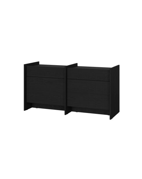 Buffet en mélamine Hido chêne noir - 76x146x51 cm