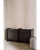 Buffet en mélamine Hido chêne noir - 76x146x51 cm
