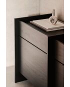 Buffet en mélamine Hido chêne noir - 76x146x51 cm