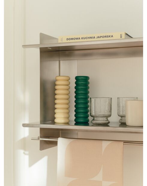 Set de 2 molinillos de madera maciza de haya suli verde/amarillo - 18x6x6 cm