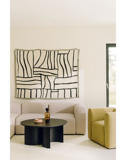 Tavolino da caffè Gavo nero vulcano - 44x95x95 cm