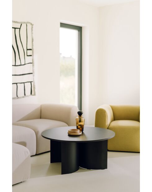 Tavolino da caffè Gavo nero vulcano - 44x95x95 cm