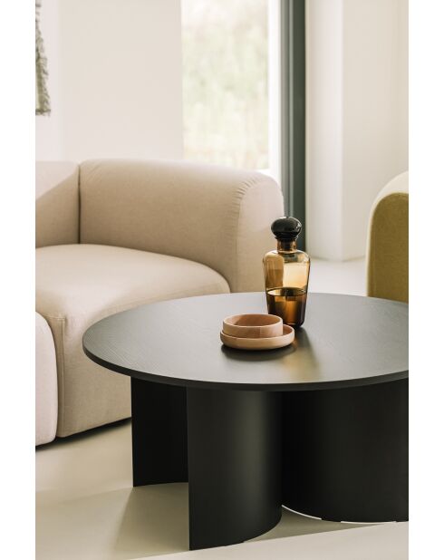 Tavolino da caffè Gavo nero vulcano - 44x95x95 cm