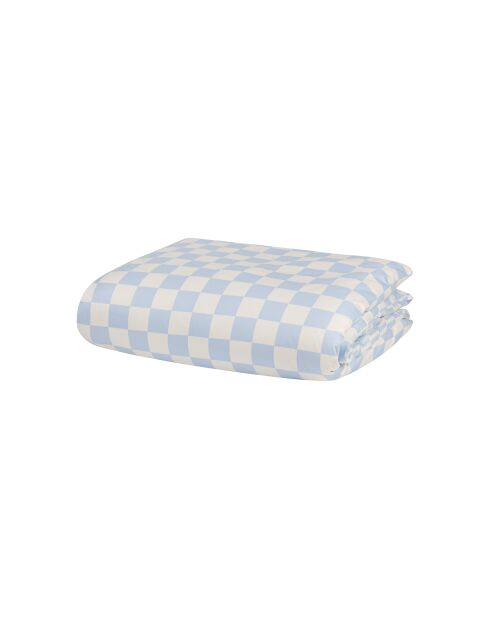 Housse de couette en coton Plu bleu ciel/blanc classique