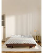 Housse de couette en coton Plu bleu ciel/blanc classique