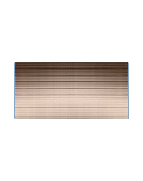 Asciugamano da bagno in cotone Gobo marrone cacao/strisce strette - 140x70 cm