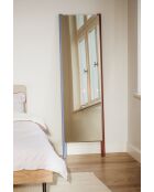 Miroir sur pied Lun rouge auburn et bleu givré - 166x49x4 cm