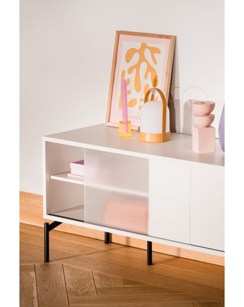 Meuble TV Met Mini gris amande - 55x116x42 cm