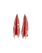 Set von 2 Abi Geschirrtüchern aus Baumwolle Terrakotta/Blumenrosa - 63x50 cm