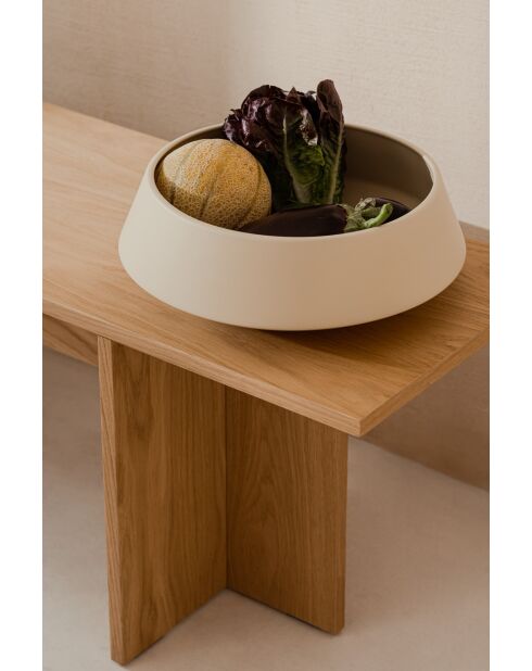 Cuenco Tuga cuadrado de cerámica beige - 12x36 cm