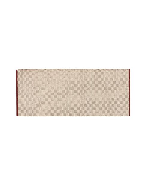 Tappeto Lenu in lana rossa marrone - 170x80 cm