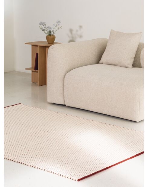 Tappeto Lenu in lana rossa marrone - 170x80 cm