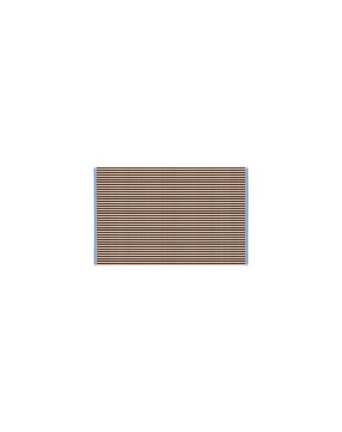 Asciugamano in cotone Gobo marrone cacao/strisce strette - 80x50 cm