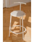 Tabouret de bar Hogo carré beige - 86x43x46 cm