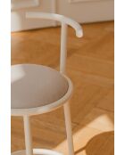 Tabouret de bar Hogo carré beige - 86x43x46 cm