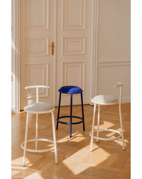Tabouret de bar Hogo carré beige - 86x43x46 cm
