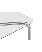 Mesita Uku de acero y cristal - 39x110x60 cm