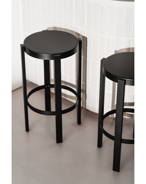 Tabouret de bar Doon volcan noir - 75x35x35 cm