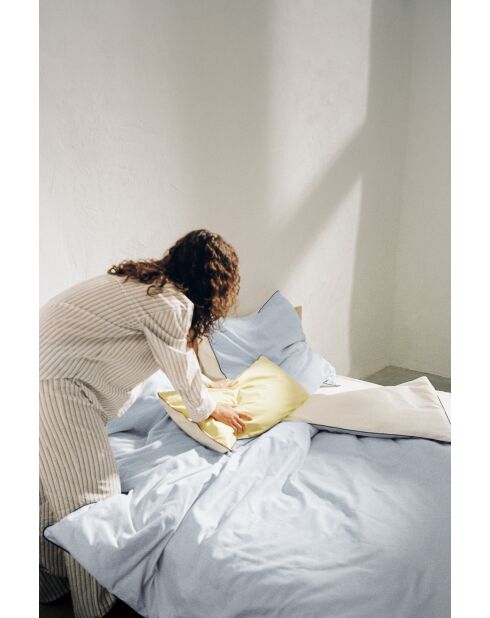 Housse de couette en coton Oba bleue