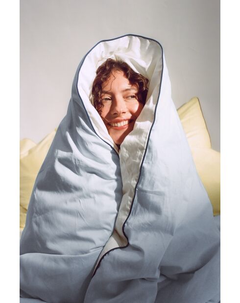 Housse de couette en coton Oba bleue