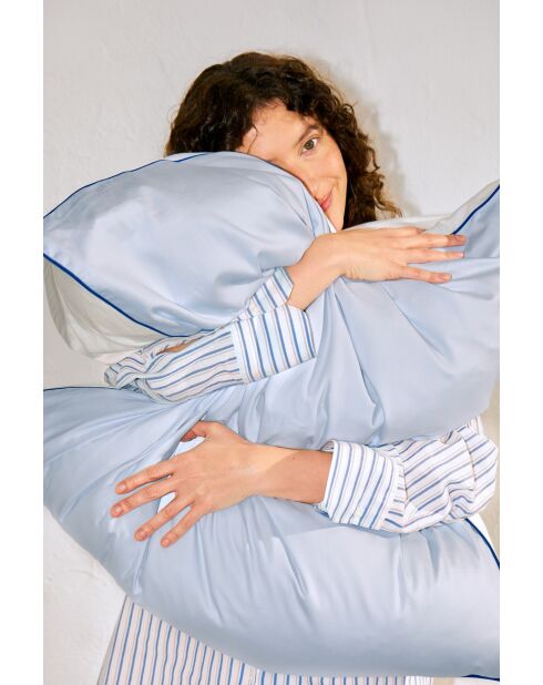 Housse de couette en coton Oba bleue