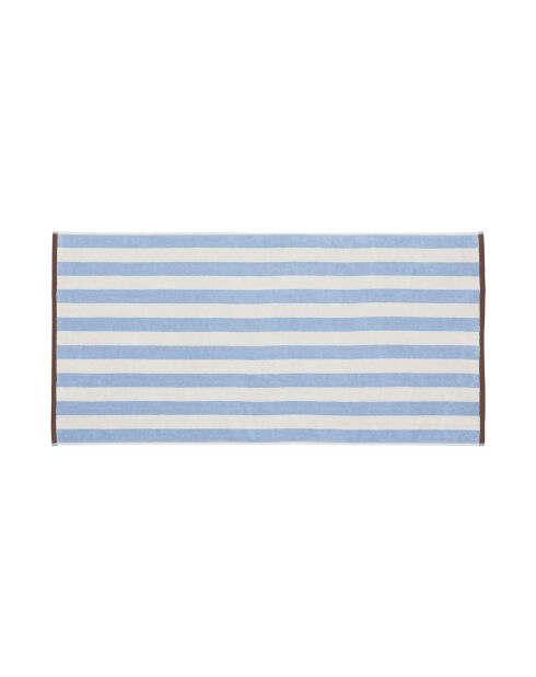 Toalla de baño Gobo de algodón azul cielo/rayas anchas - 140x70 cm