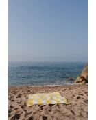 Telo mare Su in cotone giallo e beige - 160x100 cm