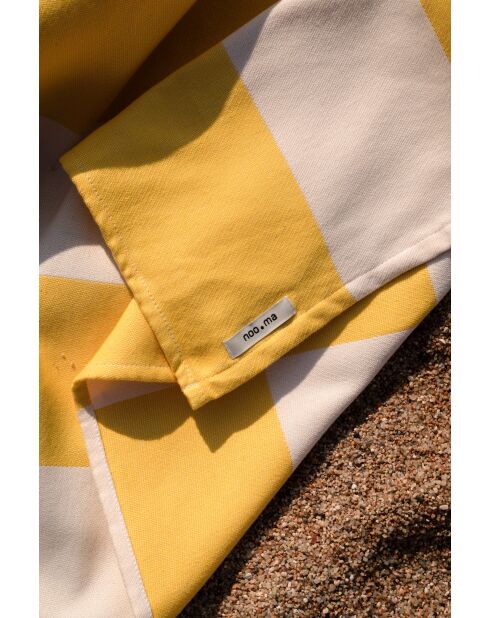 Telo mare Su in cotone giallo e beige - 160x100 cm