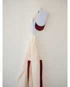 Rubi Baumwollschürze beige/burgunderrot und blau - 86x80 cm