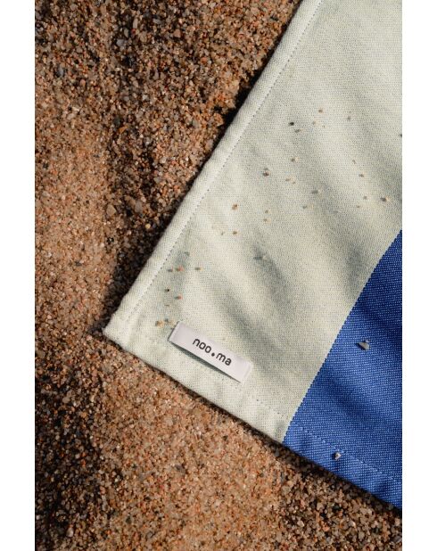 Telo mare Su lime e blu in cotone - 160x100 cm
