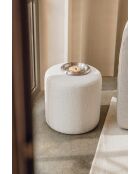 Puf Folk con hebilla grande en color beige nube - 40x40x40 cm
