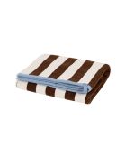 Asciugamano da bagno in cotone Gobo marrone cacao/strisce larghe - 140x70 cm