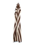 Asciugamano da bagno in cotone Gobo marrone cacao/strisce larghe - 140x70 cm