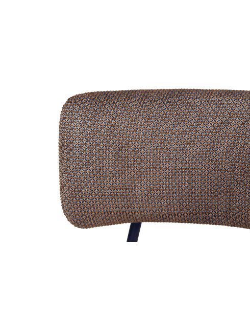 Fauteuil Kei Lounge mélange brun et bleu - 74x66x65 cm
