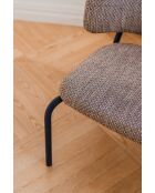 Fauteuil Kei Lounge mélange brun et bleu - 74x66x65 cm