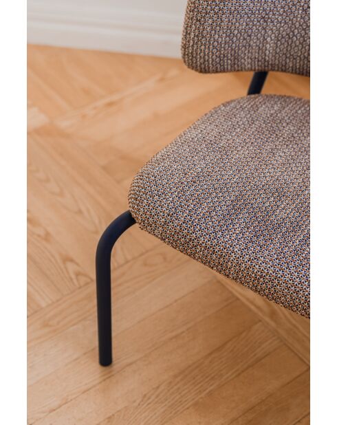 Fauteuil Kei Lounge mélange brun et bleu - 74x66x65 cm
