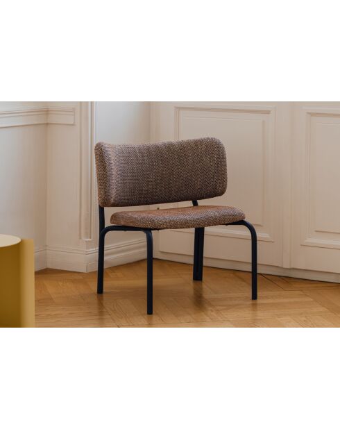 Fauteuil Kei Lounge mélange brun et bleu - 74x66x65 cm