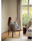 Fauteuil Kei Lounge mélange brun et bleu - 74x66x65 cm