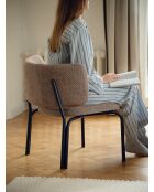 Fauteuil Kei Lounge mélange brun et bleu - 74x66x65 cm