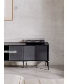 Meuble TV Met Mini volcan noir - 55x116x42 cm