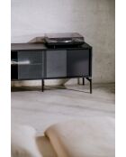 Meuble TV Met Mini volcan noir - 55x116x42 cm