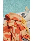 Telo mare in cotone Nugo arancione zucca - 160x100 cm